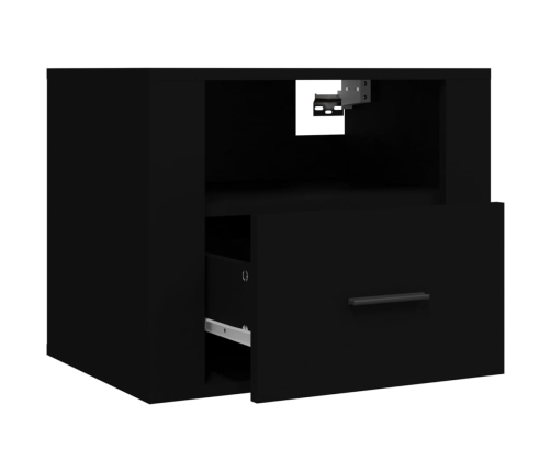 vidaXL Mesitas de noche de pared 2 uds negro 50x36x40 cm