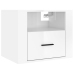 Mesitas de noche de pared 2 uds blanco brillante 50x36x40 cm