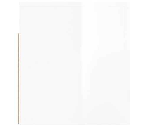 Mesitas de noche de pared 2 uds blanco brillante 50x36x40 cm