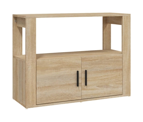 Aparador madera contrachapada color roble Sonoma 80x30x60 cm