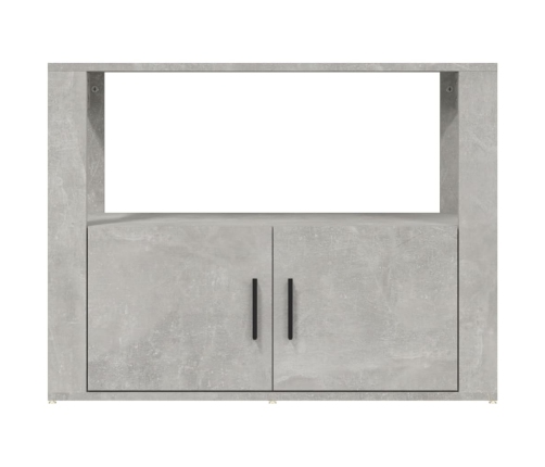 Aparador de madera contrachapada gris hormigón 80x30x60 cm