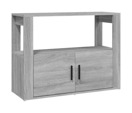 Aparador de madera contrachapada gris Sonoma 80x30x60 cm