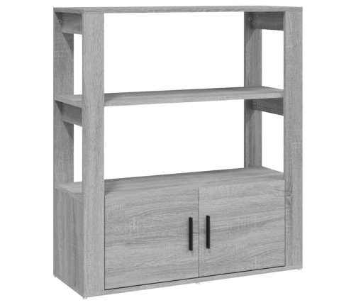 Aparador de madera contrachapada gris Sonoma 80x30x90 cm