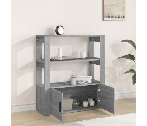 Aparador de madera contrachapada gris Sonoma 80x30x90 cm