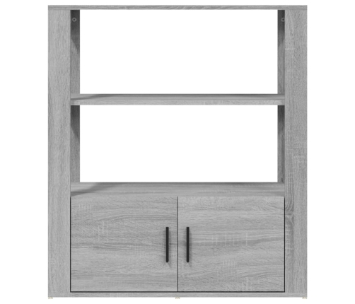 Aparador de madera contrachapada gris Sonoma 80x30x90 cm