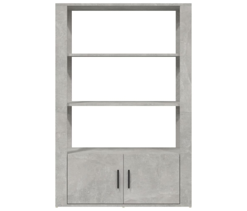 Aparador de madera contrachapada gris hormigón 80x30x119,5 cm