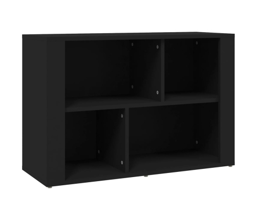 Aparador de madera contrachapada negro 80x30x54 cm