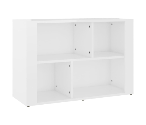 Aparador de madera contrachapada blanco brillante 80x30x54 cm