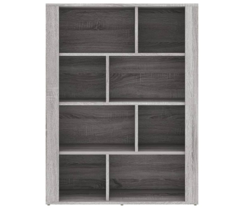 Aparador de madera contrachapada gris Sonoma 80x30x106 cm