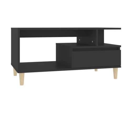 Mesa de centro madera contrachapada negro 90x49x45 cm