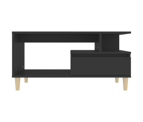 Mesa de centro madera contrachapada negro 90x49x45 cm