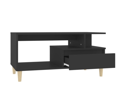 Mesa de centro madera contrachapada negro 90x49x45 cm