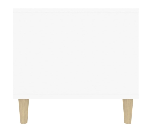 Mesa de centro madera contrachapada blanco brillo 90x49x45 cm