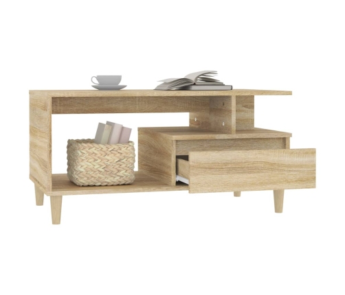 Mesa de centro madera contrachapada roble Sonoma 90x49x45 cm