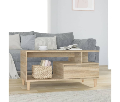 Mesa de centro madera contrachapada roble Sonoma 90x49x45 cm