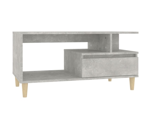 Mesa de centro madera contrachapada gris hormigón 90x49x45 cm