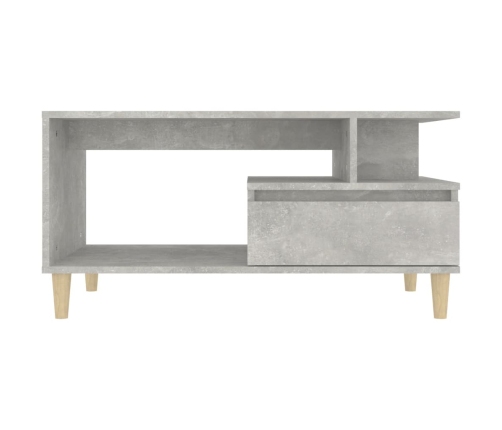 Mesa de centro madera contrachapada gris hormigón 90x49x45 cm