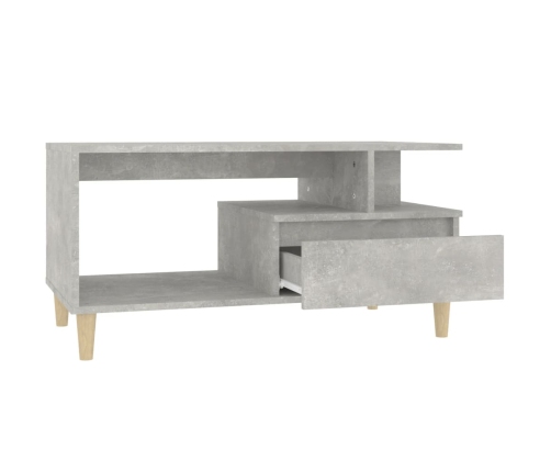 Mesa de centro madera contrachapada gris hormigón 90x49x45 cm