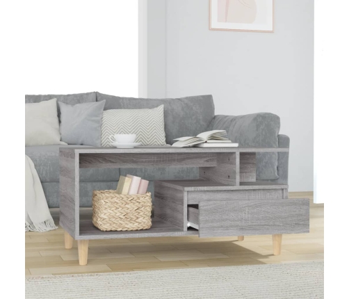 Mesa de centro madera contrachapada gris Sonoma 90x49x45 cm