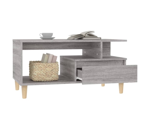 Mesa de centro madera contrachapada gris Sonoma 90x49x45 cm