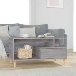 Mesa de centro madera contrachapada gris Sonoma 90x49x45 cm