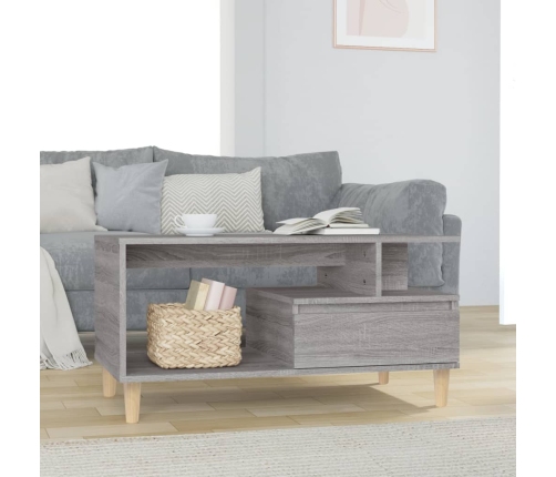 Mesa de centro madera contrachapada gris Sonoma 90x49x45 cm