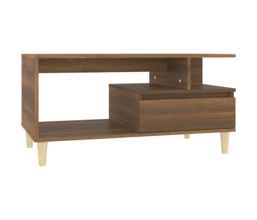 Mesa de centro madera contrachapada roble marrón 90x49x45 cm