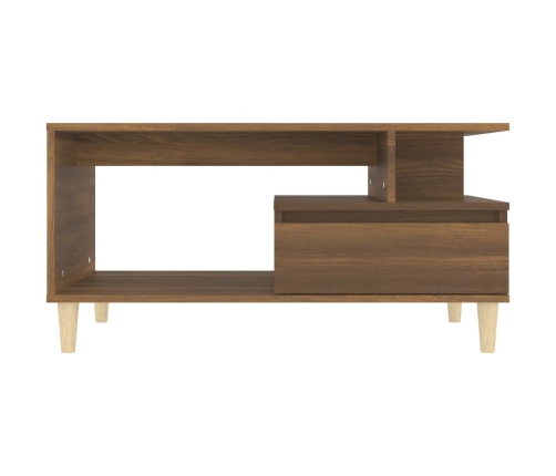 Mesa de centro madera contrachapada roble marrón 90x49x45 cm