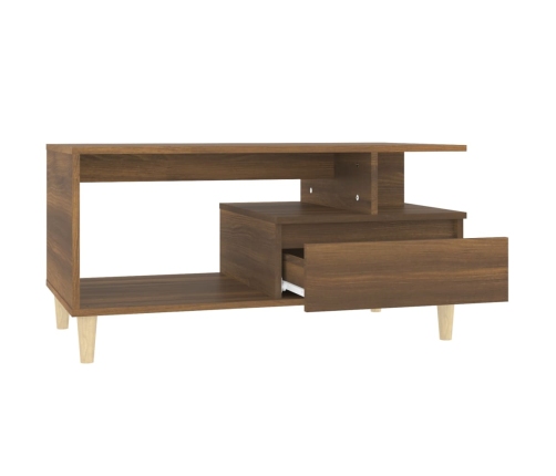 Mesa de centro madera contrachapada roble marrón 90x49x45 cm