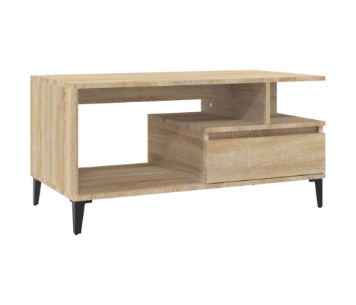 Mesa de centro madera contrachapada roble Sonoma 90x49x45 cm