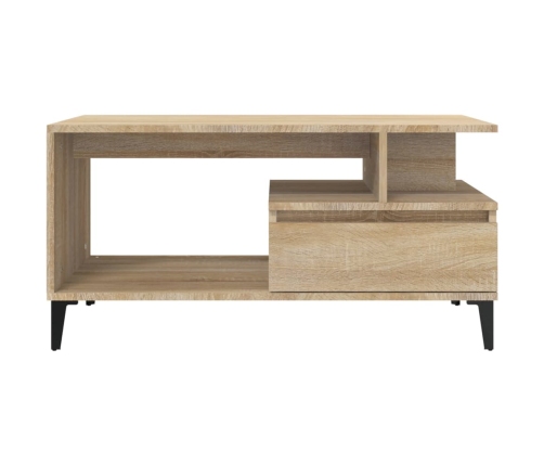 Mesa de centro madera contrachapada roble Sonoma 90x49x45 cm