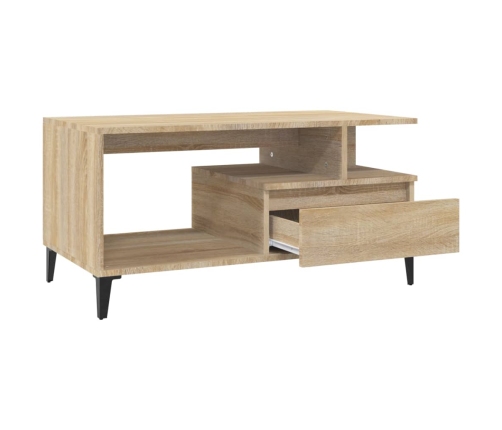 Mesa de centro madera contrachapada roble Sonoma 90x49x45 cm