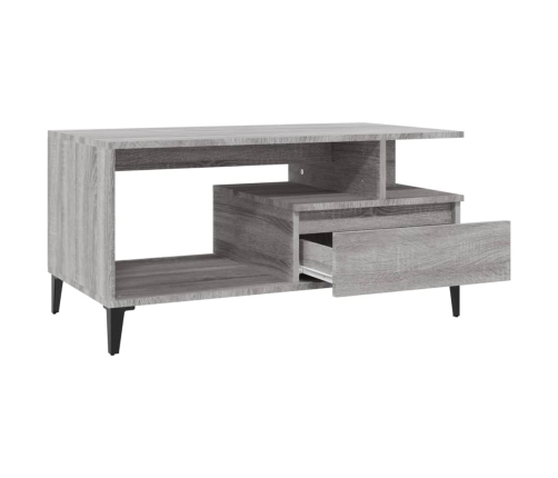 vidaXL Mesa de centro madera contrachapada gris Sonoma 90x49x45 cm