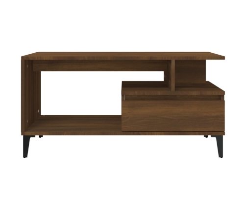 vidaXL Mesa de centro madera contrachapada roble marrón 90x49x45 cm