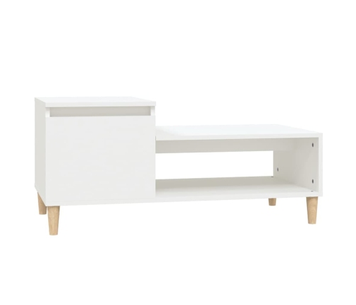 Mesa de centro madera contrachapada blanco 100x50x45 cm