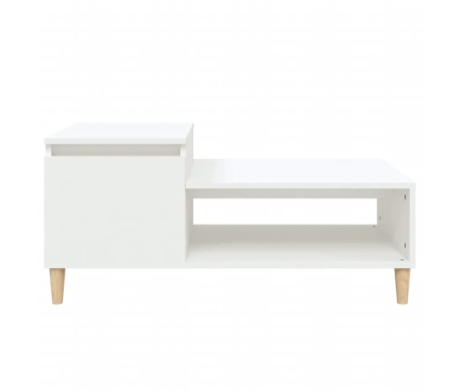 Mesa de centro madera contrachapada blanco 100x50x45 cm