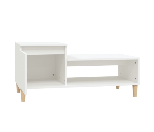 vidaXL Mesa de centro madera contrachapada blanco 100x50x45 cm