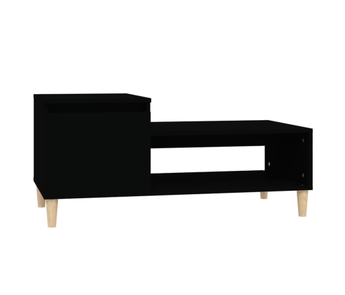 Mesa de centro madera contrachapada negro 100x50x45 cm