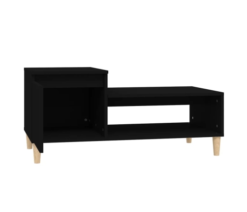 Mesa de centro madera contrachapada negro 100x50x45 cm