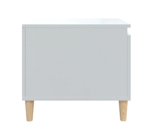 Mesa de centro madera contrachapada blanco brillo 100x50x45 cm