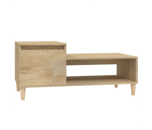 vidaXL Mesa de centro madera contrachapada roble Sonoma 100x50x45 cm