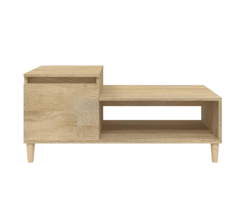 vidaXL Mesa de centro madera contrachapada roble Sonoma 100x50x45 cm