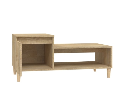 vidaXL Mesa de centro madera contrachapada roble Sonoma 100x50x45 cm