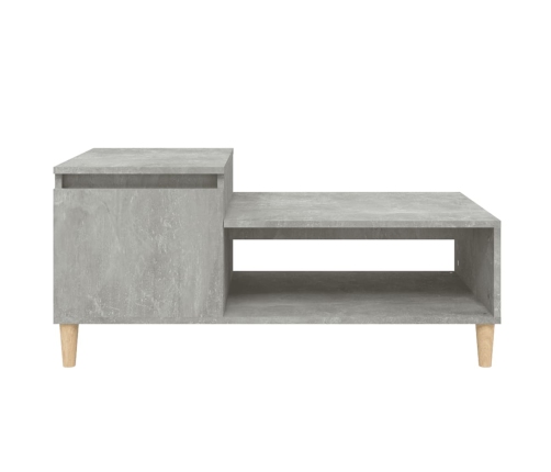 Mesa de centro madera contrachapada gris hormigón 100x50x45 cm