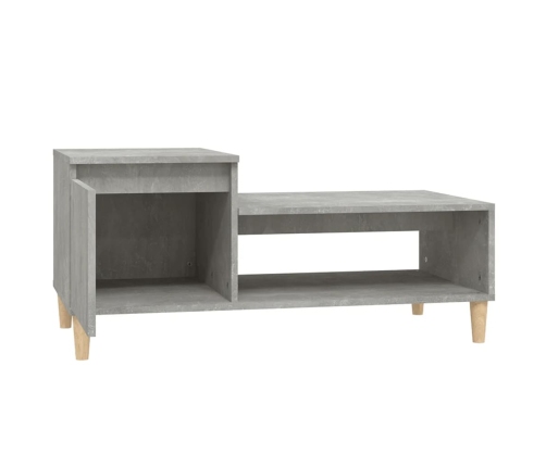 Mesa de centro madera contrachapada gris hormigón 100x50x45 cm