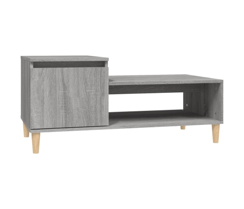 Mesa de centro madera contrachapada gris Sonoma 100x50x45 cm