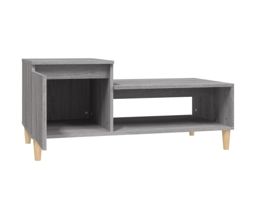 Mesa de centro madera contrachapada gris Sonoma 100x50x45 cm