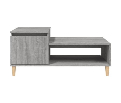 Mesa de centro madera contrachapada gris Sonoma 100x50x45 cm