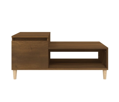 vidaXL Mesa de centro madera contrachapada roble marrón 100x50x45 cm