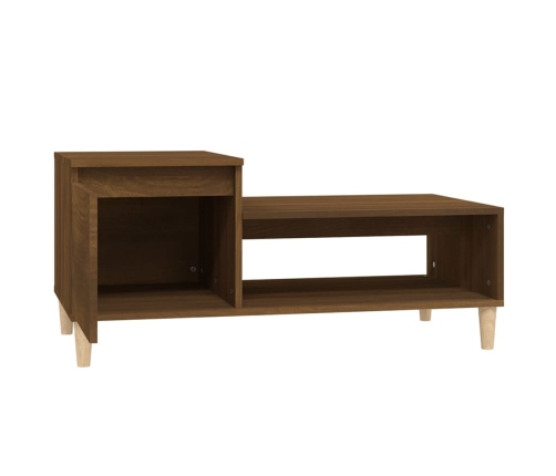 vidaXL Mesa de centro madera contrachapada roble marrón 100x50x45 cm